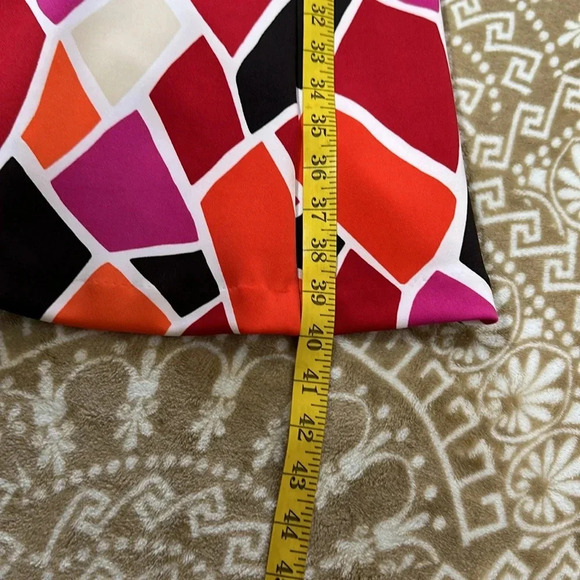 Worthington Fit & Flare Dress Vibrant Color Block Animal Giraffe Print Size 14 - Picture 8 of 9